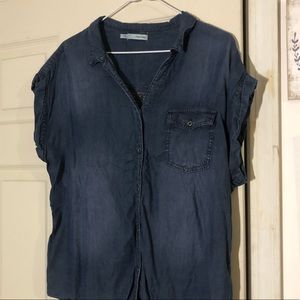 Denim Button down with Lace